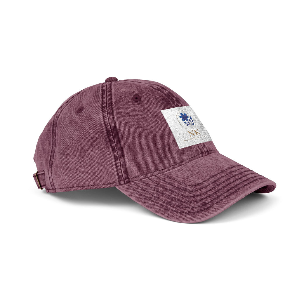 Vintage Embroidered Cap — Distressed Floral Patch Dad Hat