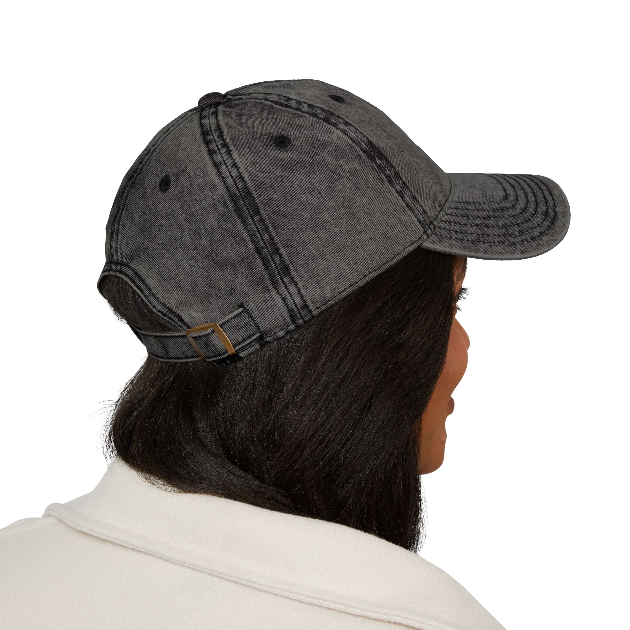 Vintage Embroidered Cap — Distressed Floral Patch Dad Hat