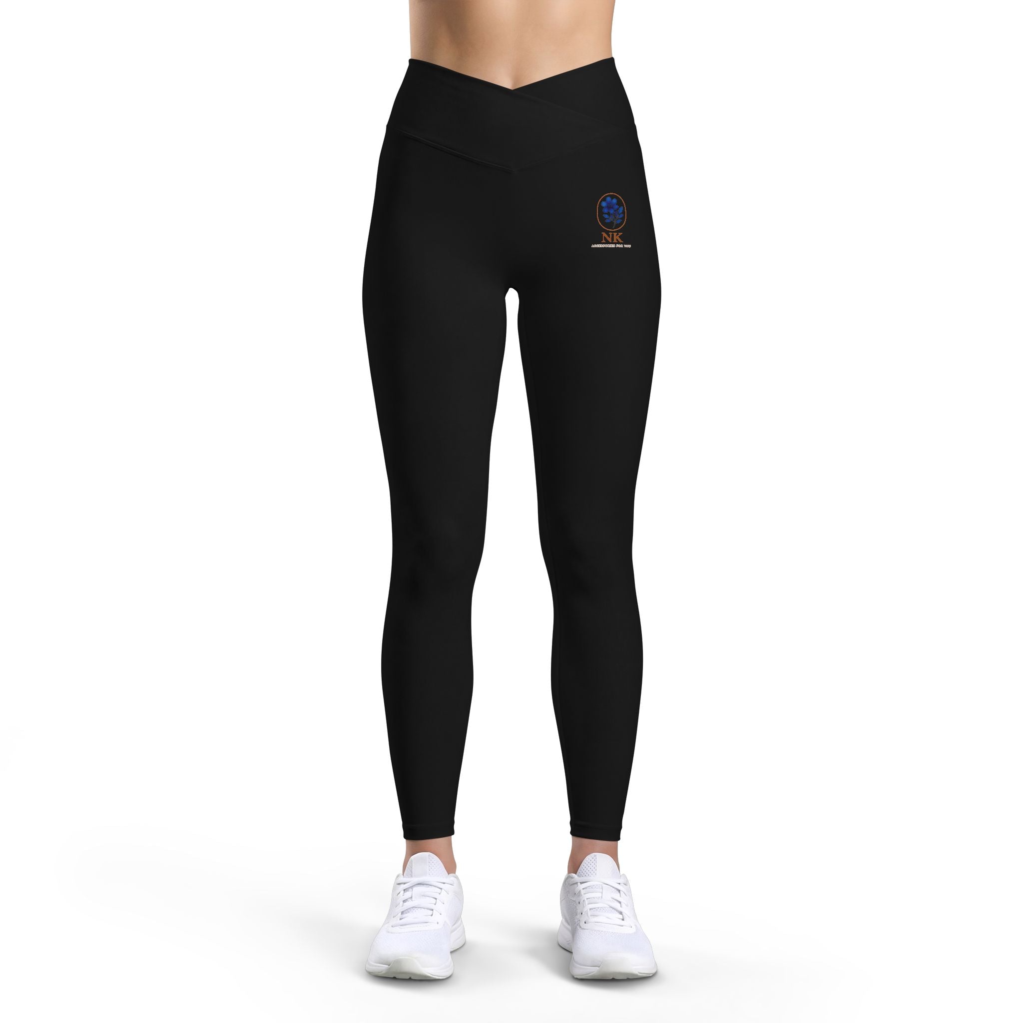 Leggings — Embroidered Blue Snow Globe Accent