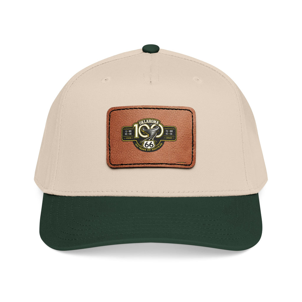 Leather Patch Baseball Cap — Blue Floral Monogram