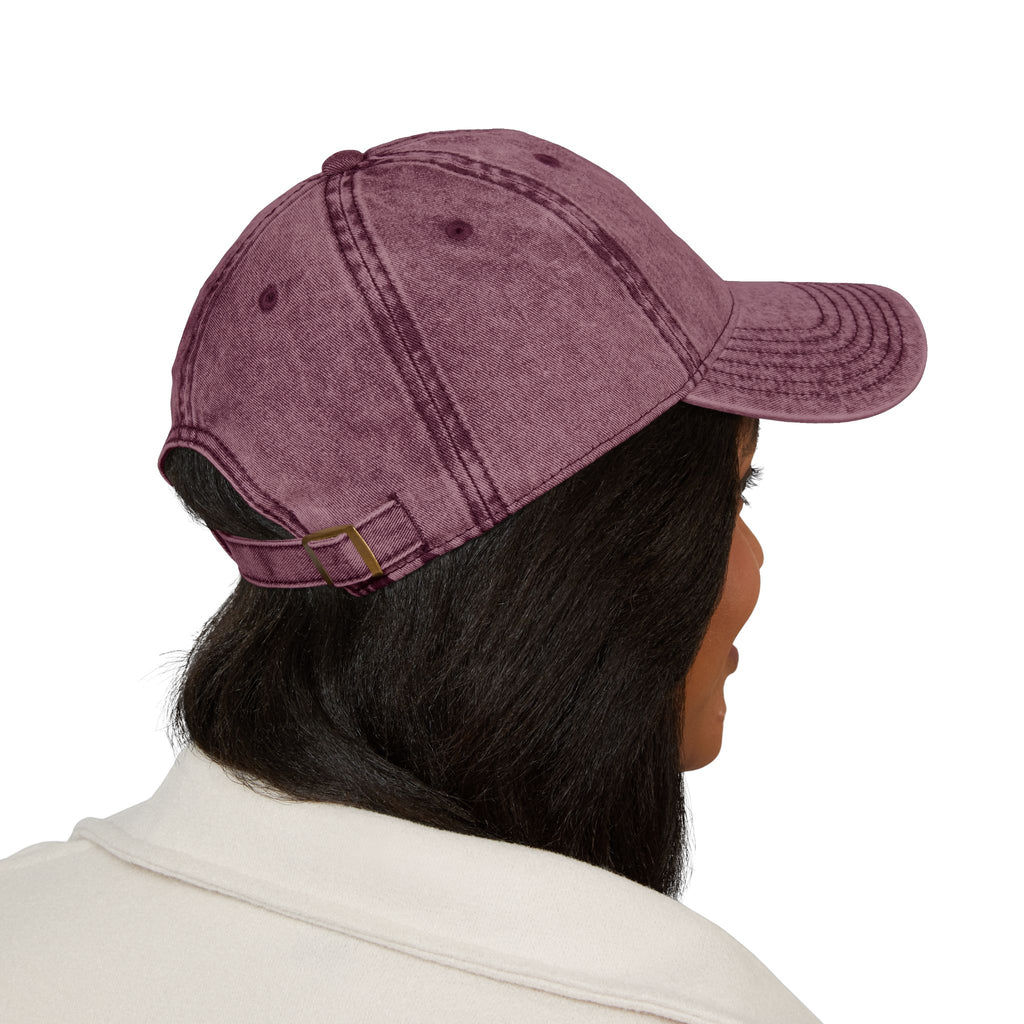 Vintage Embroidered Cap — Distressed Floral Patch Dad Hat