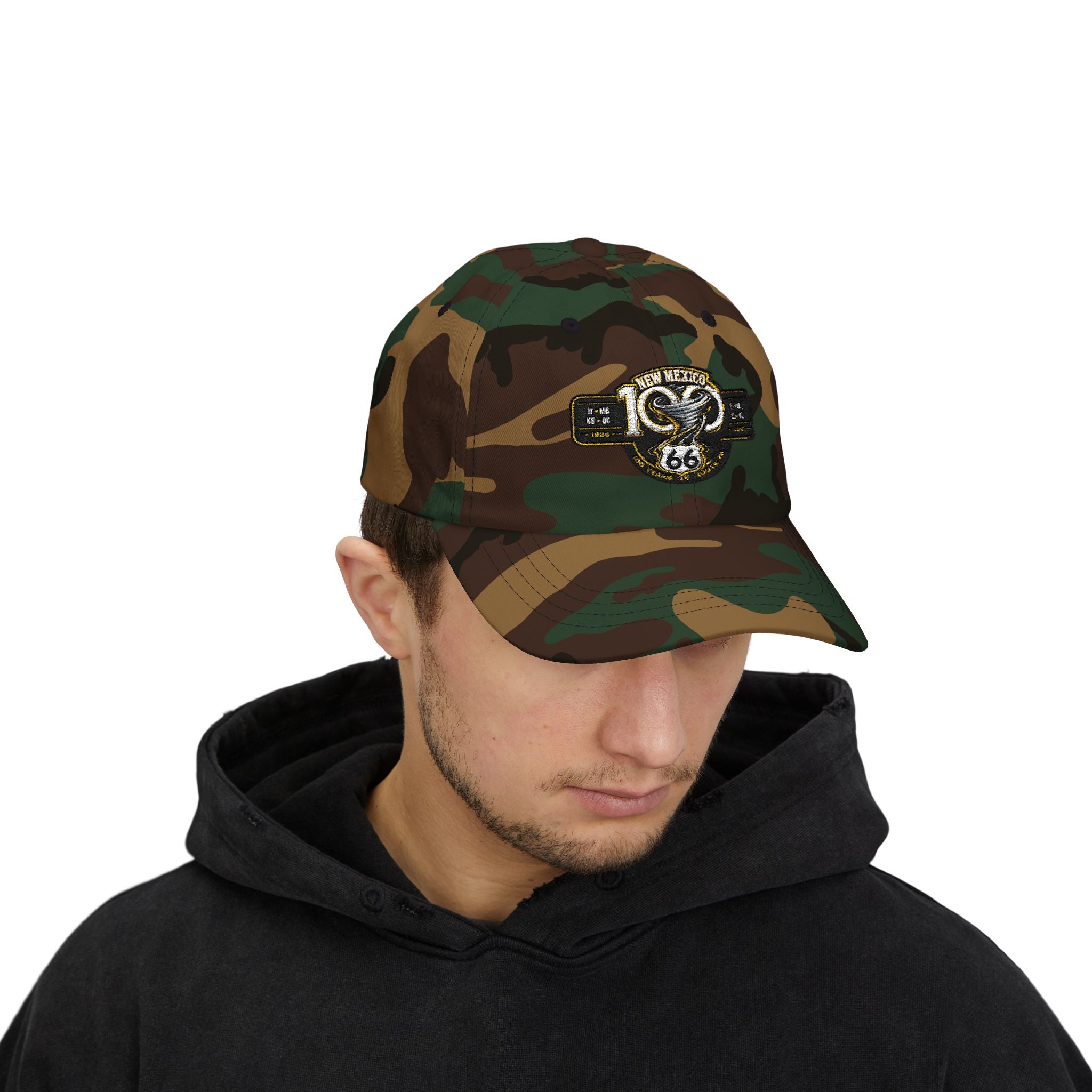 New Mexico Route 66 Dad Cap — Vintage Snake Patch Baseball Hat