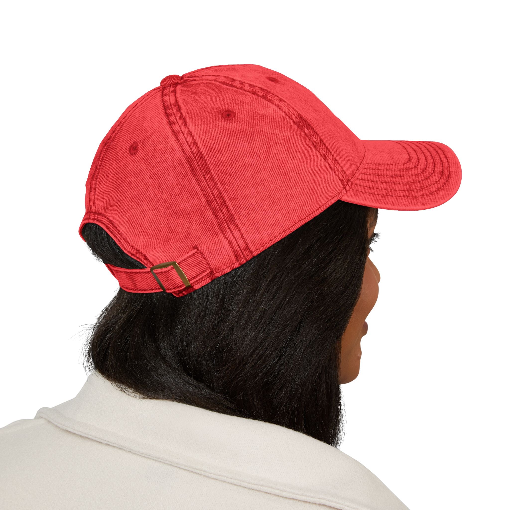 Vintage Embroidered Cap — Distressed Floral Patch Dad Hat