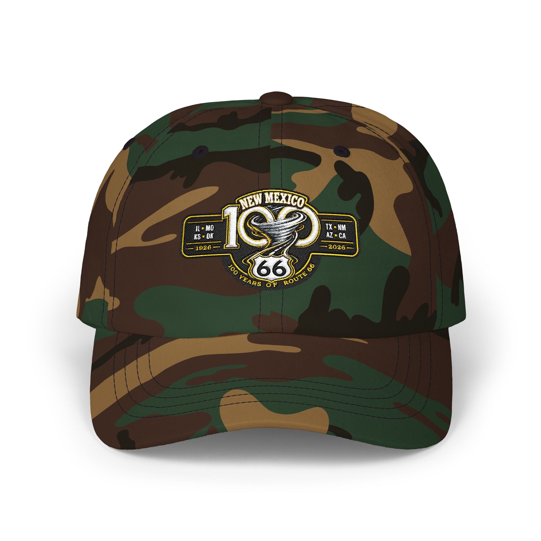 New Mexico Route 66 Dad Cap — Vintage Snake Patch Baseball Hat