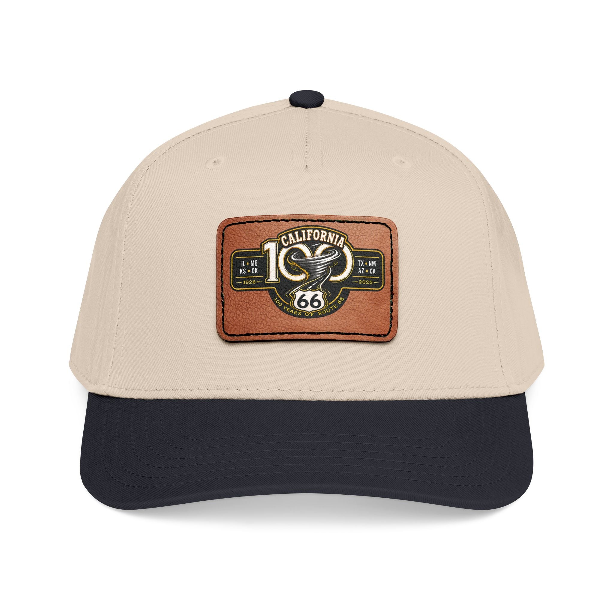 California Route 66 Leather Patch Baseball Cap