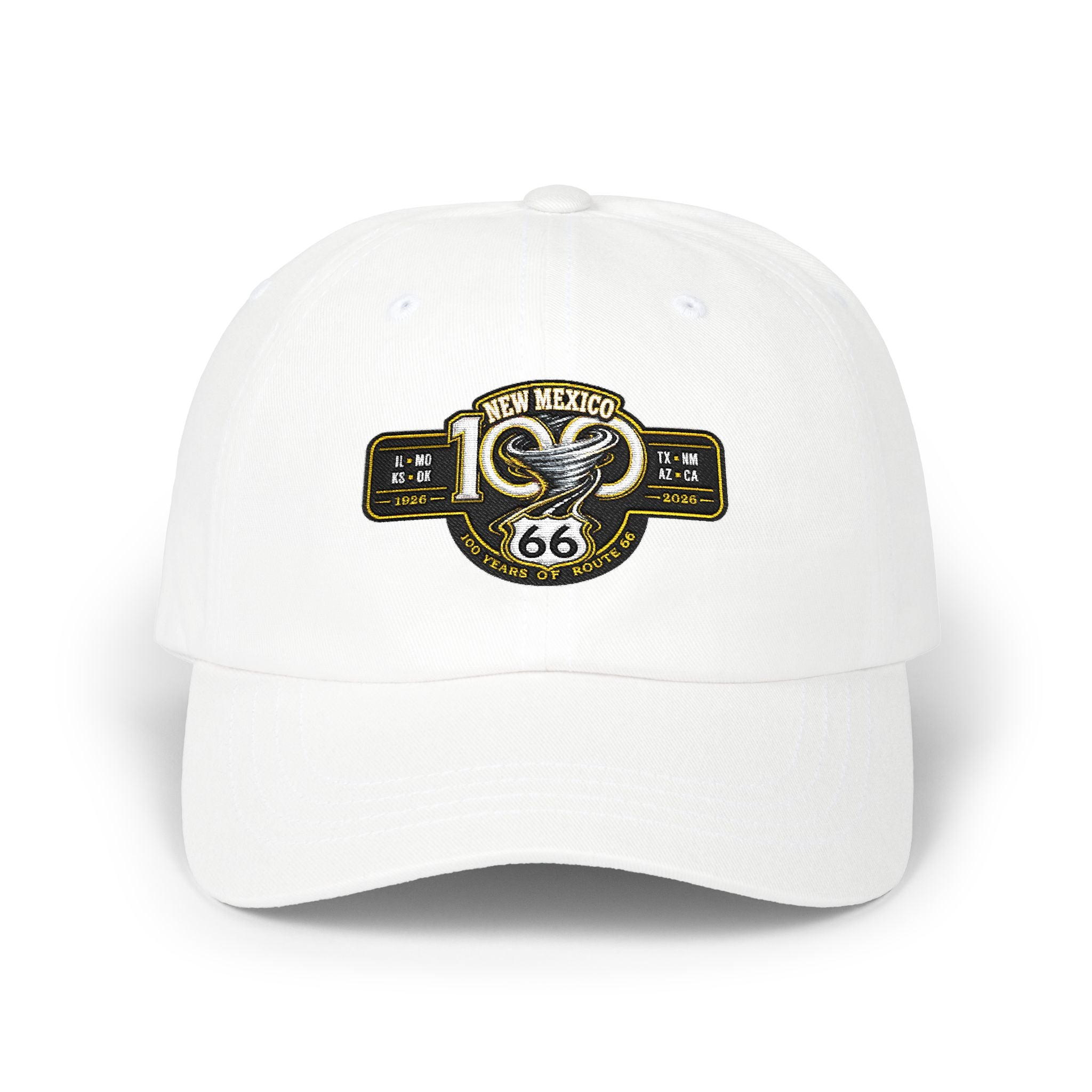 New Mexico Route 66 Dad Cap — Vintage Snake Patch Baseball Hat
