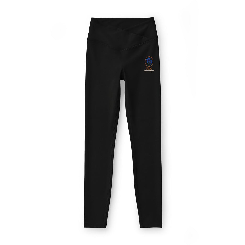 Leggings — Embroidered Blue Snow Globe Accent