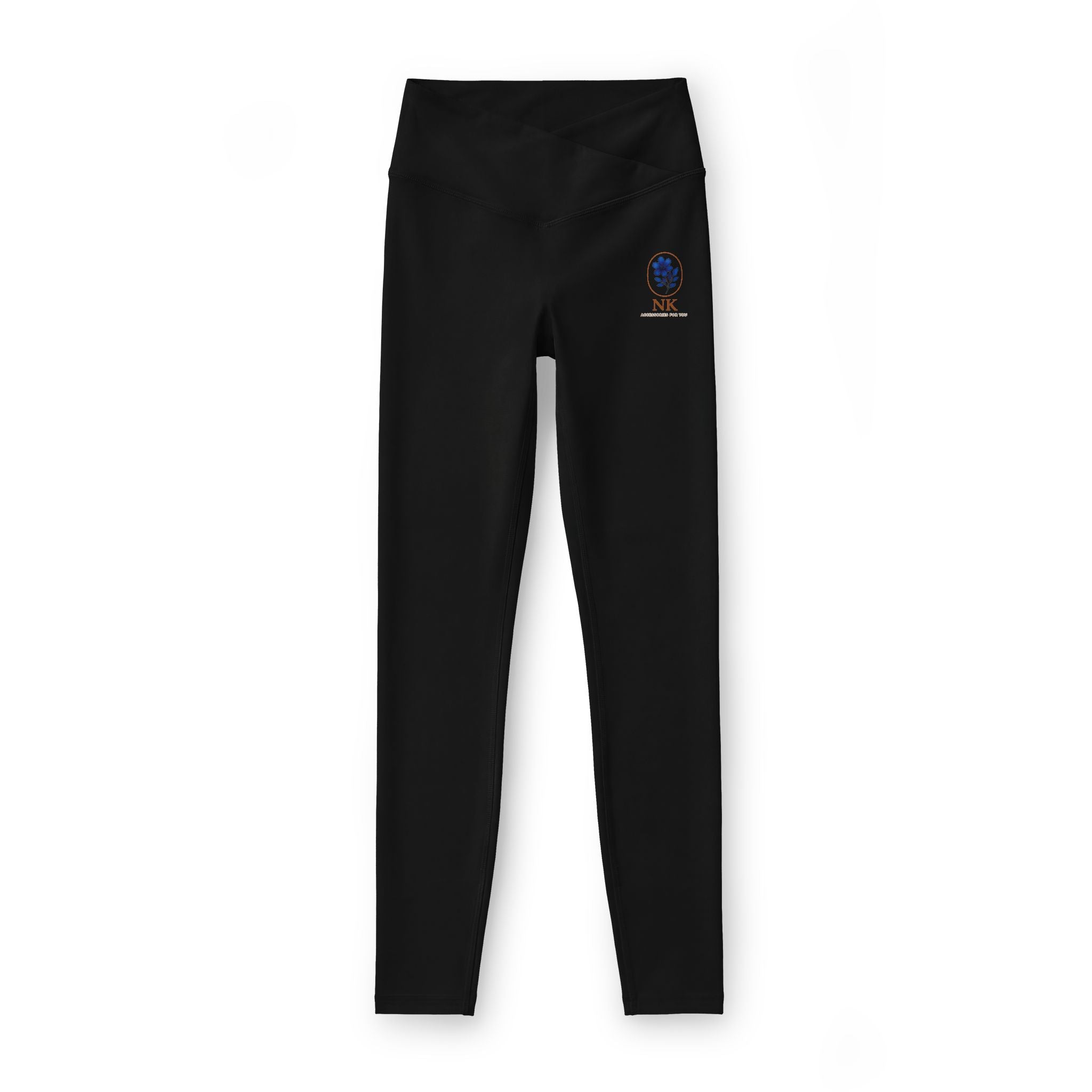 Leggings — Embroidered Blue Snow Globe Accent