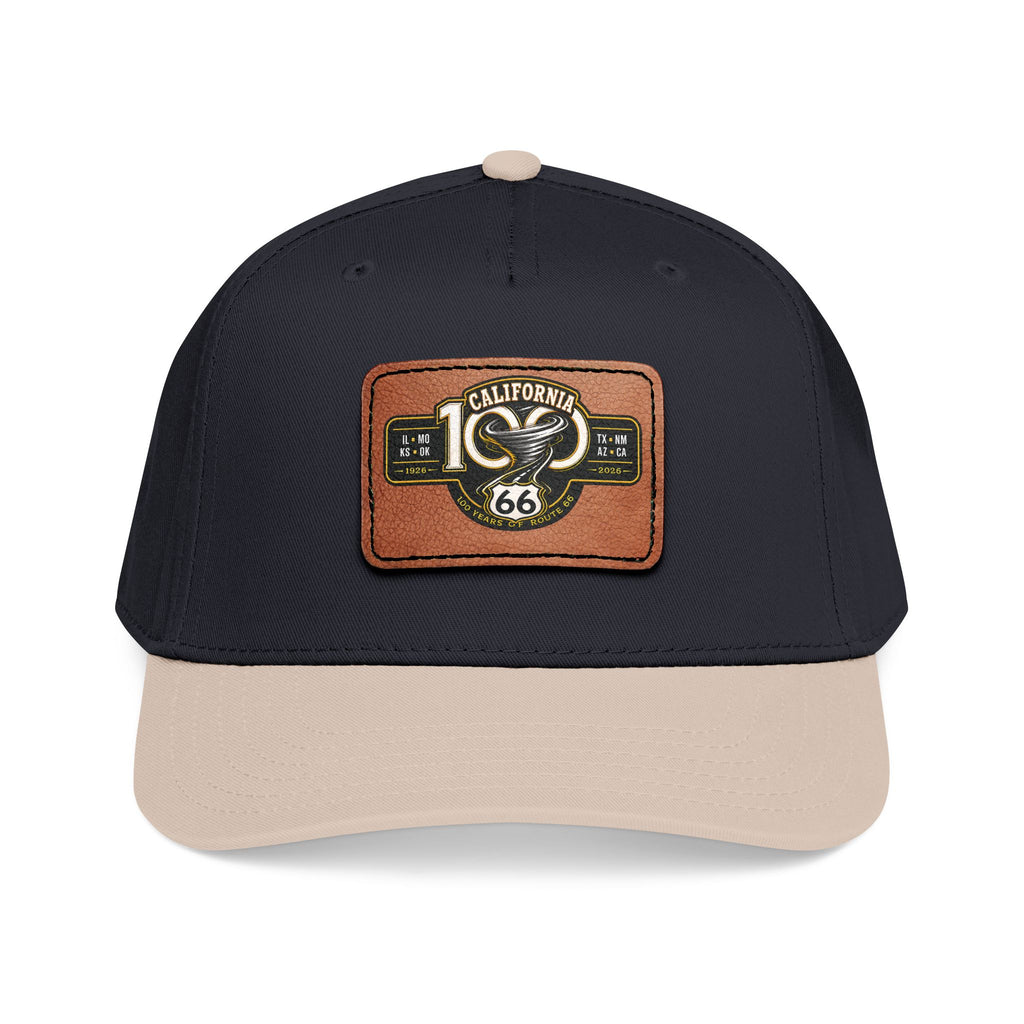 California Route 66 Leather Patch Baseball Cap