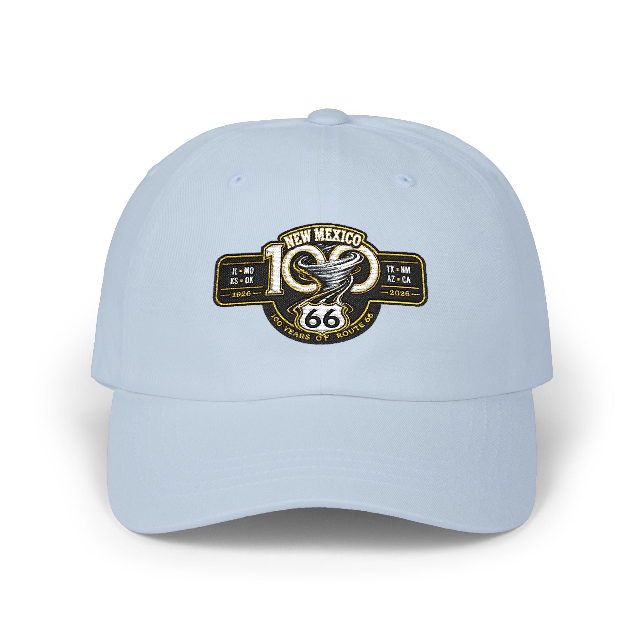 New Mexico Route 66 Dad Cap — Vintage Snake Patch Baseball Hat