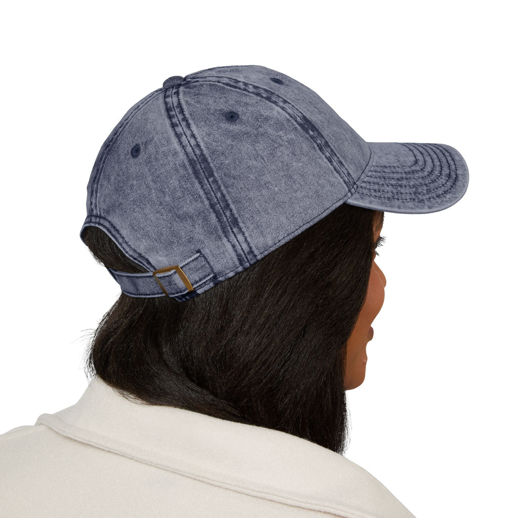 Vintage Embroidered Cap — Distressed Floral Patch Dad Hat
