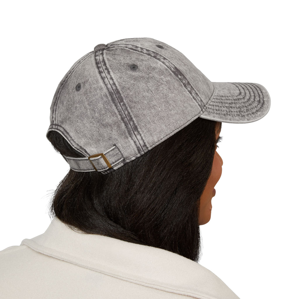 Vintage Embroidered Cap — Distressed Floral Patch Dad Hat