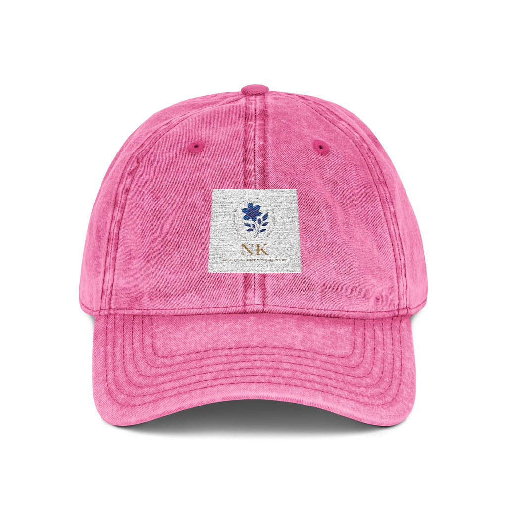 Vintage Embroidered Cap — Distressed Floral Patch Dad Hat