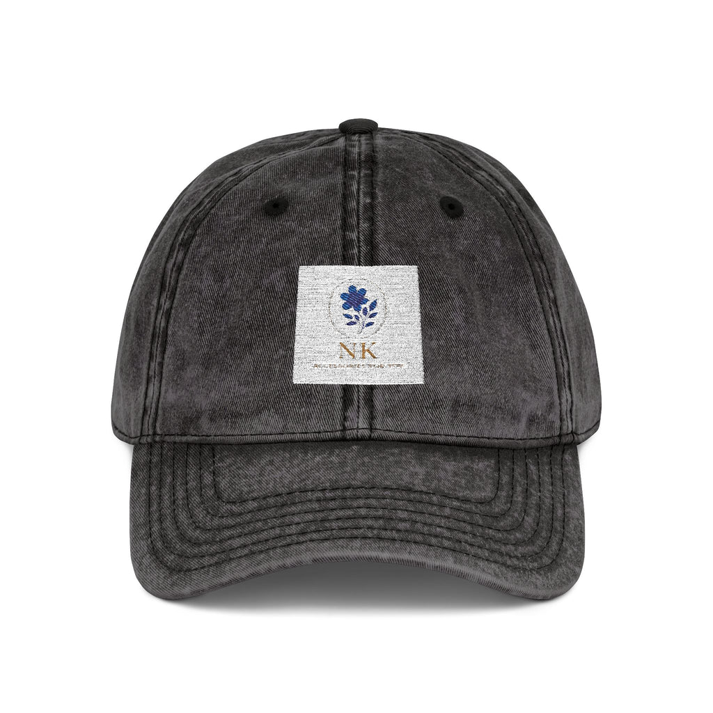 Vintage Embroidered Cap — Distressed Floral Patch Dad Hat