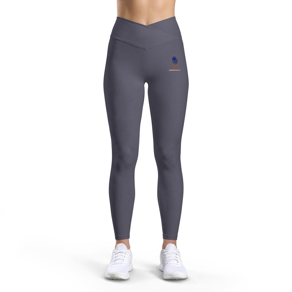 Leggings — Embroidered Blue Snow Globe Accent