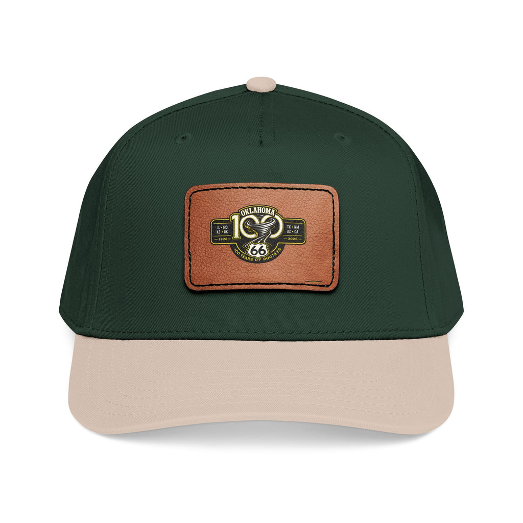Leather Patch Baseball Cap — Blue Floral Monogram