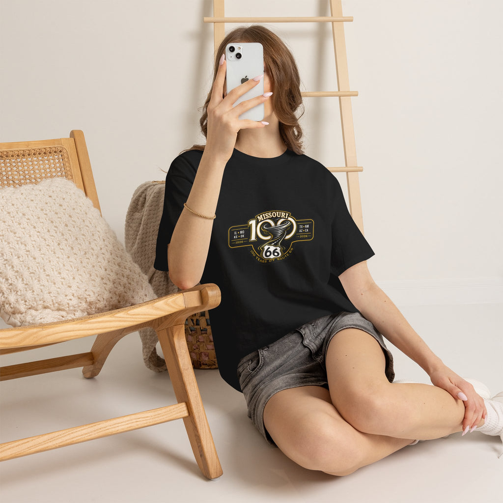 Route 66 Missouri Tee — Vintage Motorcycle Shield T-Shirt