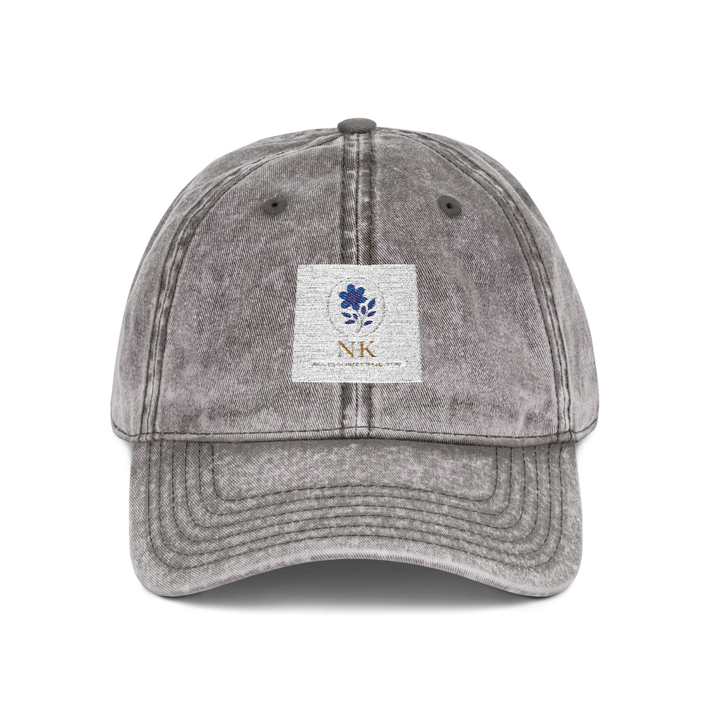 Vintage Embroidered Cap — Distressed Floral Patch Dad Hat
