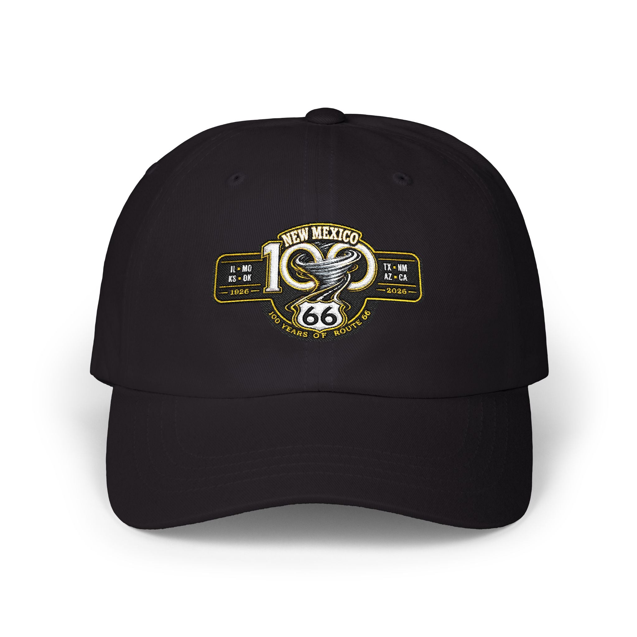 New Mexico Route 66 Dad Cap — Vintage Snake Patch Baseball Hat