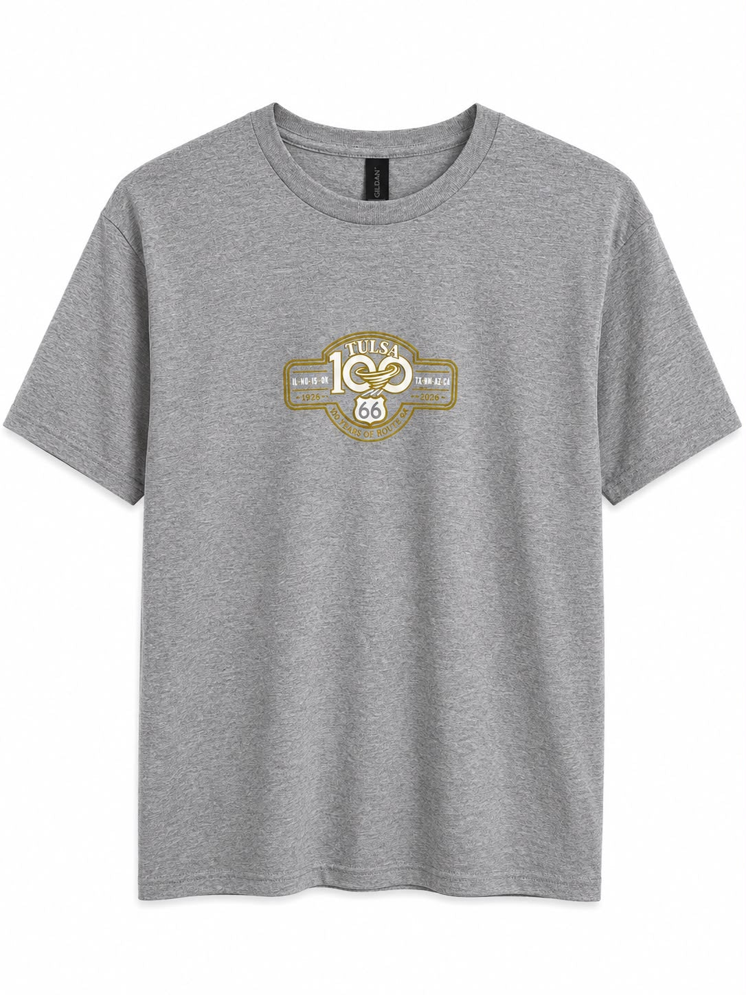 Tulsa Route 66 Centennial Heather Gray Graphic Tee