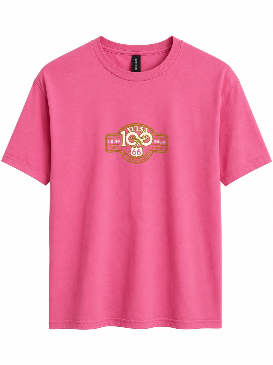 Route 66 Tulsa 100th Anniversary Pink Unisex T-Shirt