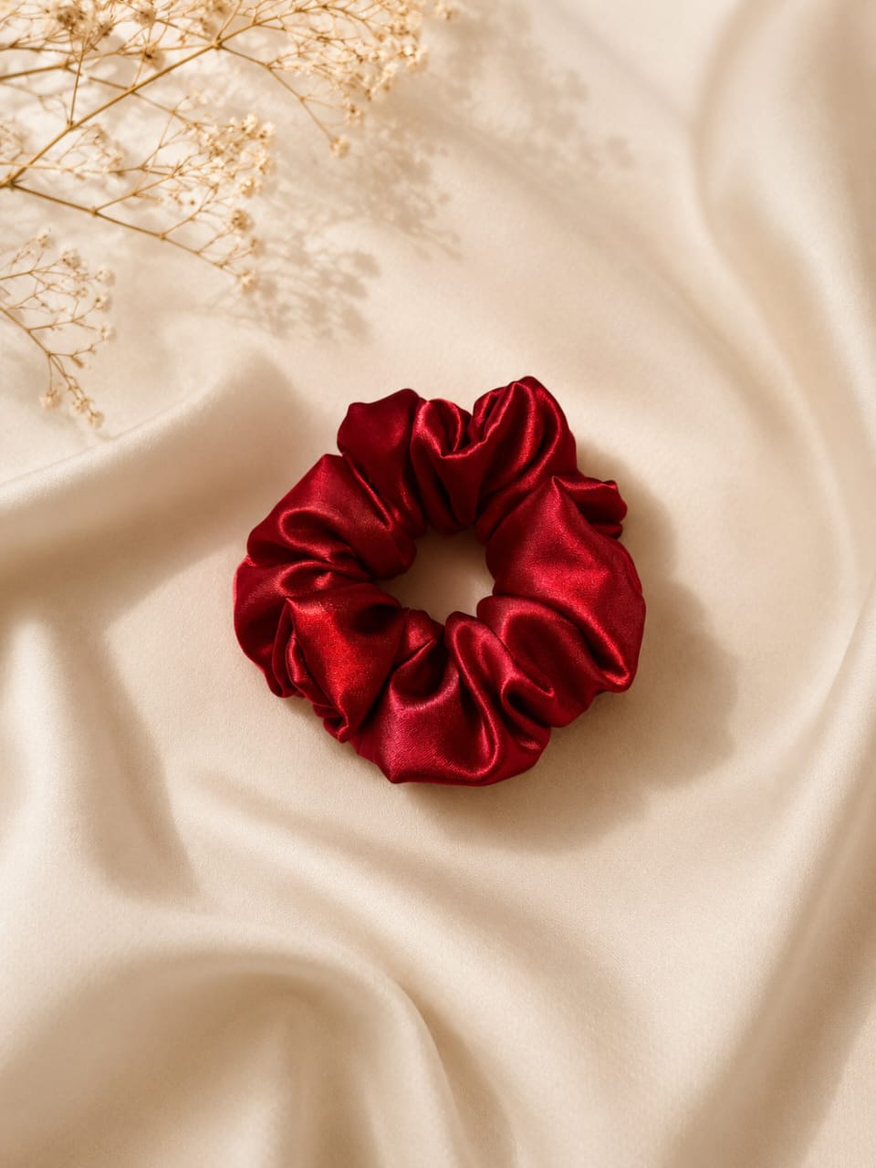 Ruby Satin Scrunchie